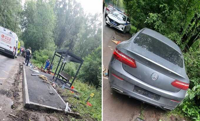 15-летний парень угнал "мерседес" отца и протаранил автобусную остановку