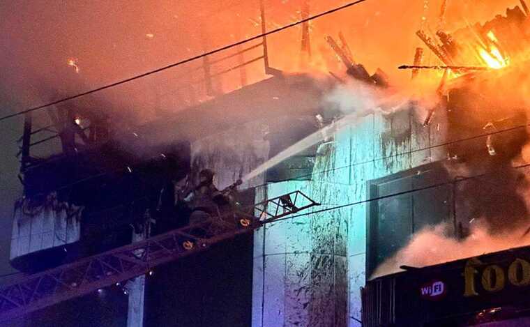 В центре Грозного произошел крупный пожар