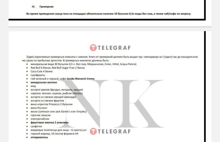 Фрагмент райдера Насти Каменских